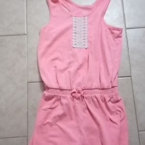 Pink and white romper
